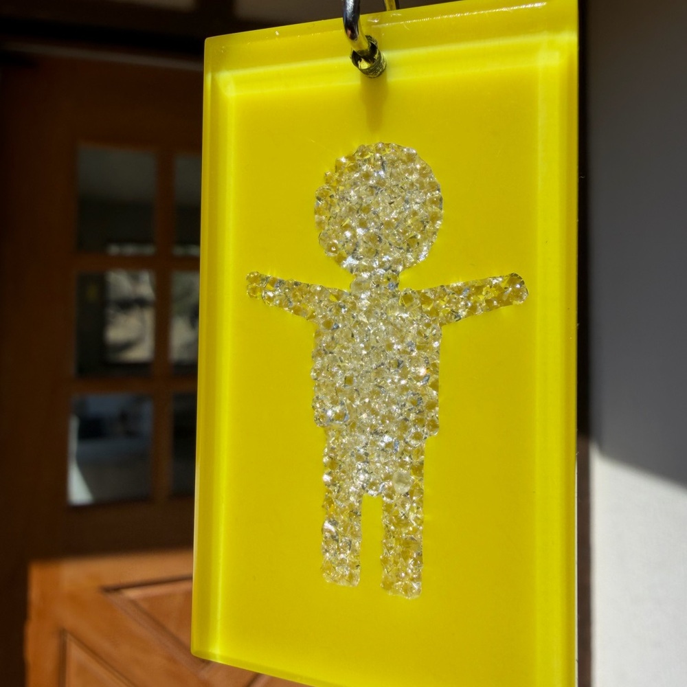 Vintage Swarovski Crystal Yellow Keychain Bag Charm